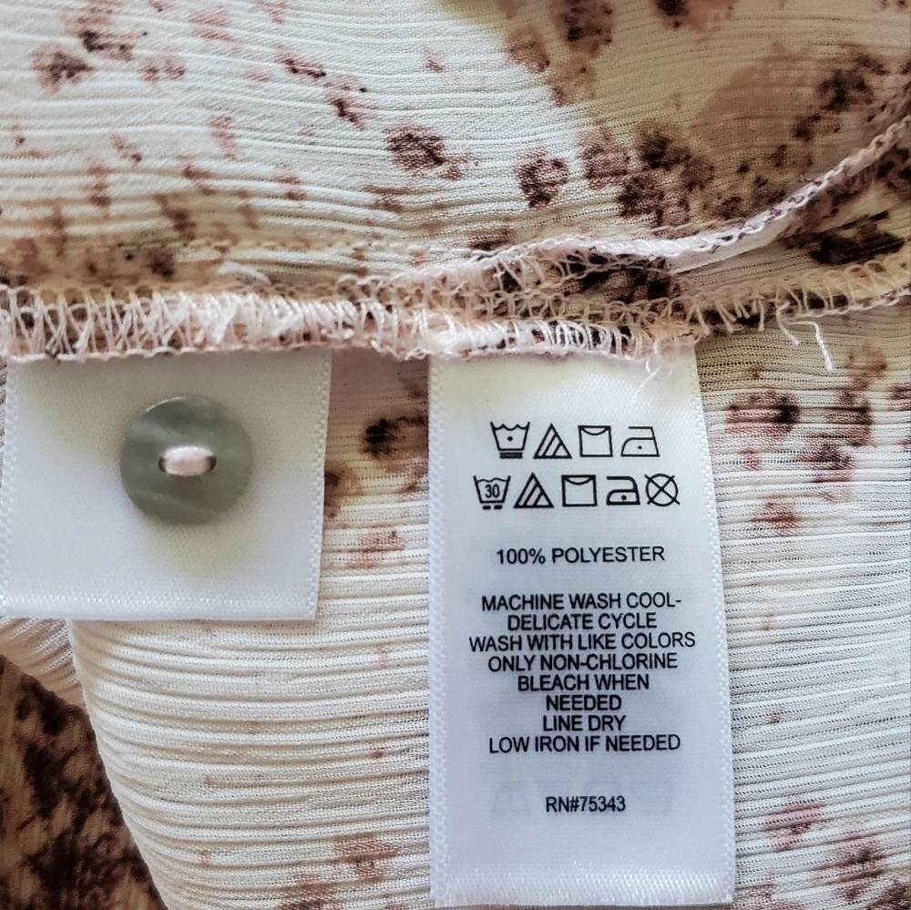 Rachel Zoe Snake Print Sleeveless Button Down Blouse Size M - Picture 4 of 4